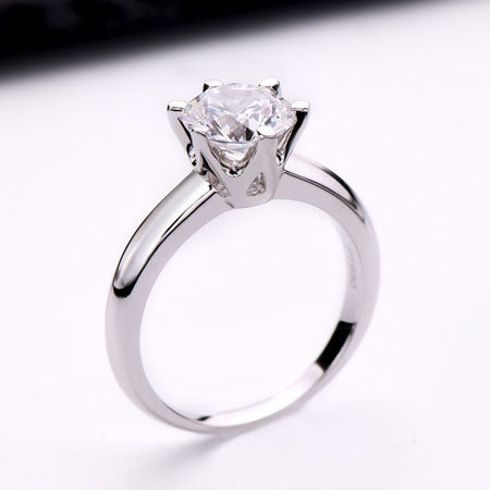 3 Carats Round Moissanite Ring 925 Sterling Silver
